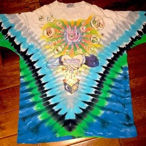 Vintage 90s Jerry Garcia Band XL Grateful Dead Ultra Rare JGB Magic Liquid Blue